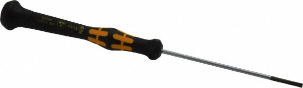 Wera Slotted Screwdriver: 3/32" Width, 6-7/8" OAL, 3-1/8" Blade Length - 3-1/8" Blade Length, Round Shank, Ergonomic Handle | Part #05030104001