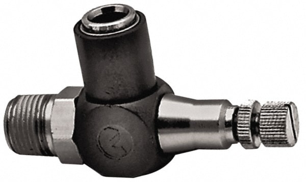 Air Flow Control Valve: Needle, Tube x NPTF, 1/2" Tube OD