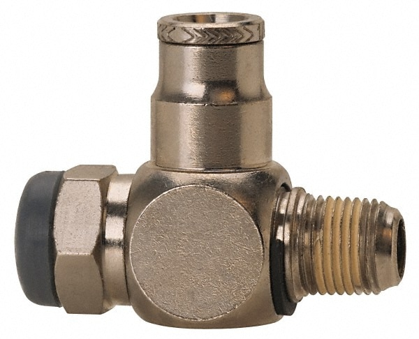 Air Flow Control Valve: Needle, Tube x NPT, 3/8" Tube OD