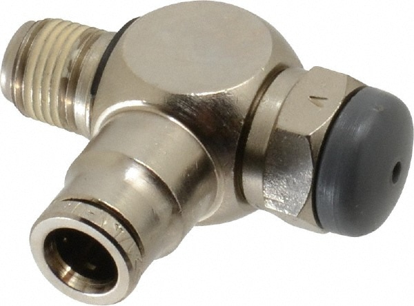 Air Flow Control Valve: Needle, Tube x NPT, 1/4" Tube OD