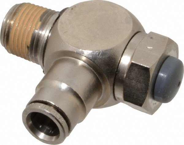 Air Flow Control Valve: Needle, Tube x NPT, 3/8" Tube OD