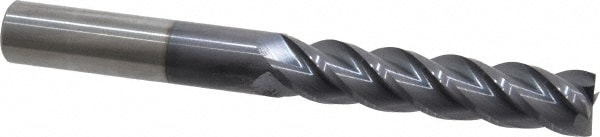 Accupro 12183077 Square End Mill: 7/16 Dia, 2 LOC, 7/16 Shank Dia, 4 OAL, 4 Flutes, Solid Carbide 