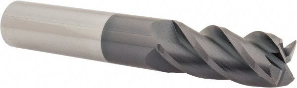 Accupro 12182618 Square End Mill: 9/16 Dia, 1-1/4 LOC, 9/16 Shank Dia, 3-1/2 OAL, 4 Flutes, Solid Carbide 