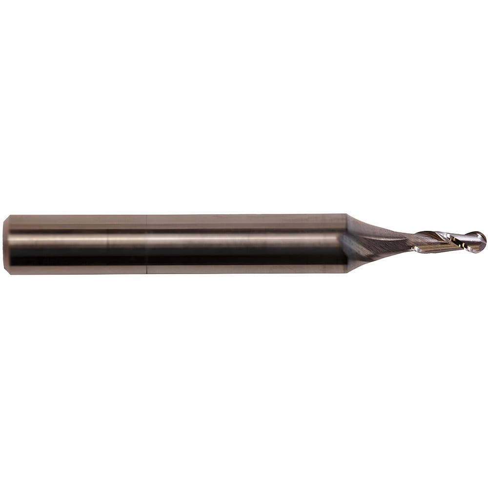 Ball End Mill: 0.0150" Dia, 0.0450" LOC, 2 Flute, High Speed Steel