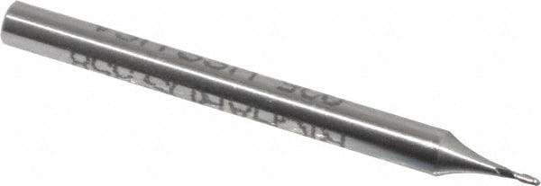 Value Collection 858-.025 Ball End Mill: 0.025" Dia, 0.075" LOC, 2 Flute, High Speed Steel Image