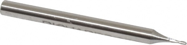 Value Collection 858-.030 Ball End Mill: 0.03" Dia, 0.09" LOC, 2 Flute, High Speed Steel Image