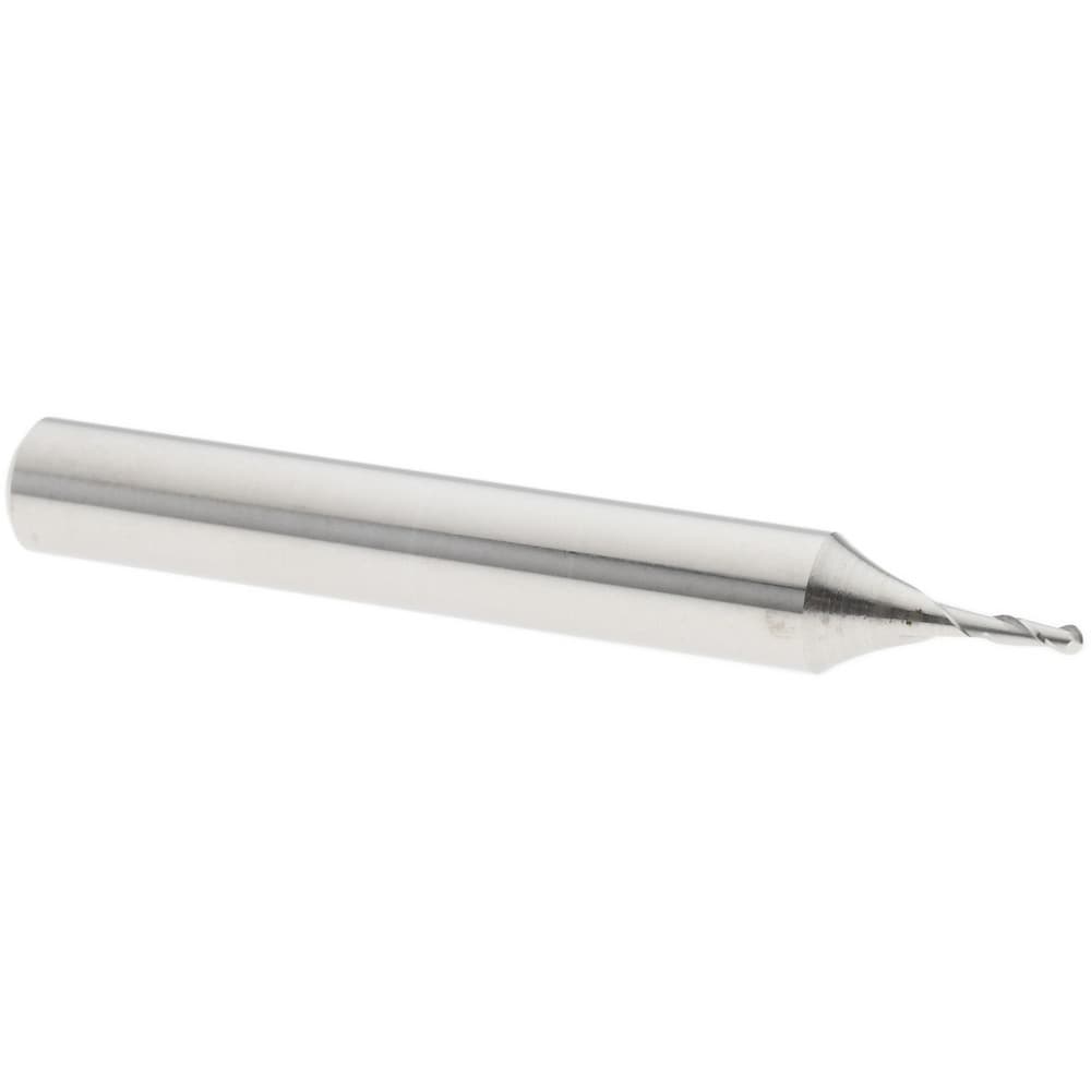 Ball End Mill: 0.0400" Dia, 0.1200" LOC, 2 Flute, High Speed Steel