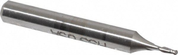 Value Collection 858-.050 Ball End Mill: 0.05" Dia, 0.15" LOC, 2 Flute, High Speed Steel Image