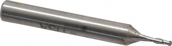 Value Collection 858-.055 Ball End Mill: 0.055" Dia, 0.165" LOC, 2 Flute, High Speed Steel Image