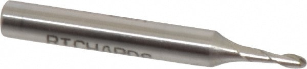 Value Collection 858-.075 Ball End Mill: 0.075" Dia, 0.225" LOC, 2 Flute, High Speed Steel Image