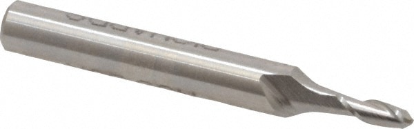 Value Collection 858-.090 Ball End Mill: 0.09" Dia, 0.27" LOC, 2 Flute, High Speed Steel Image