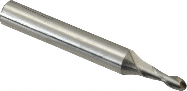 Value Collection 858-.095 Ball End Mill: 0.095" Dia, 0.285" LOC, 2 Flute, High Speed Steel Image