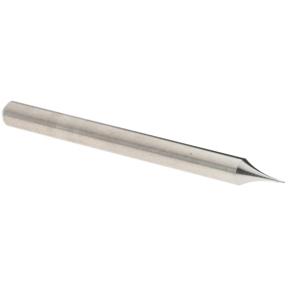 Ball End Mill: 0.0100" Dia, 0.0150" LOC, 2 Flute, Cobalt