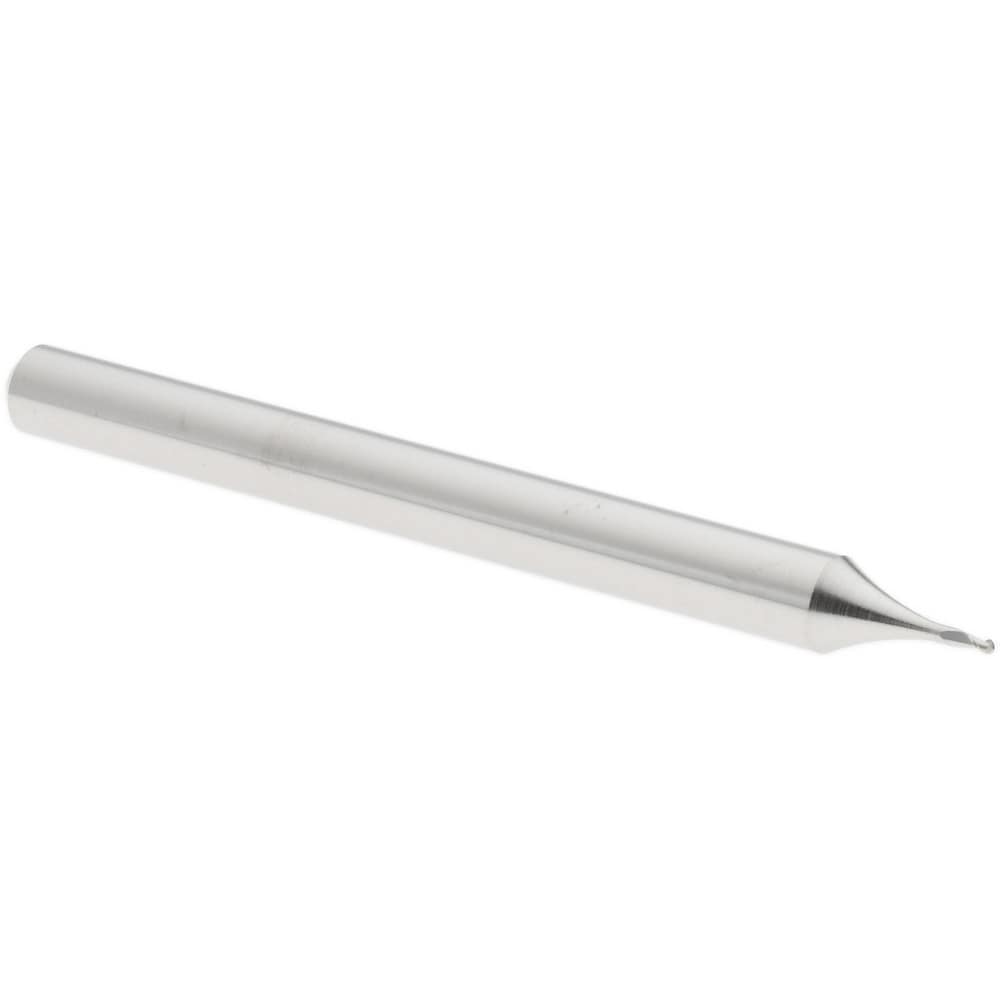 Ball End Mill: 0.0200" Dia, 0.0300" LOC, 2 Flute, Cobalt