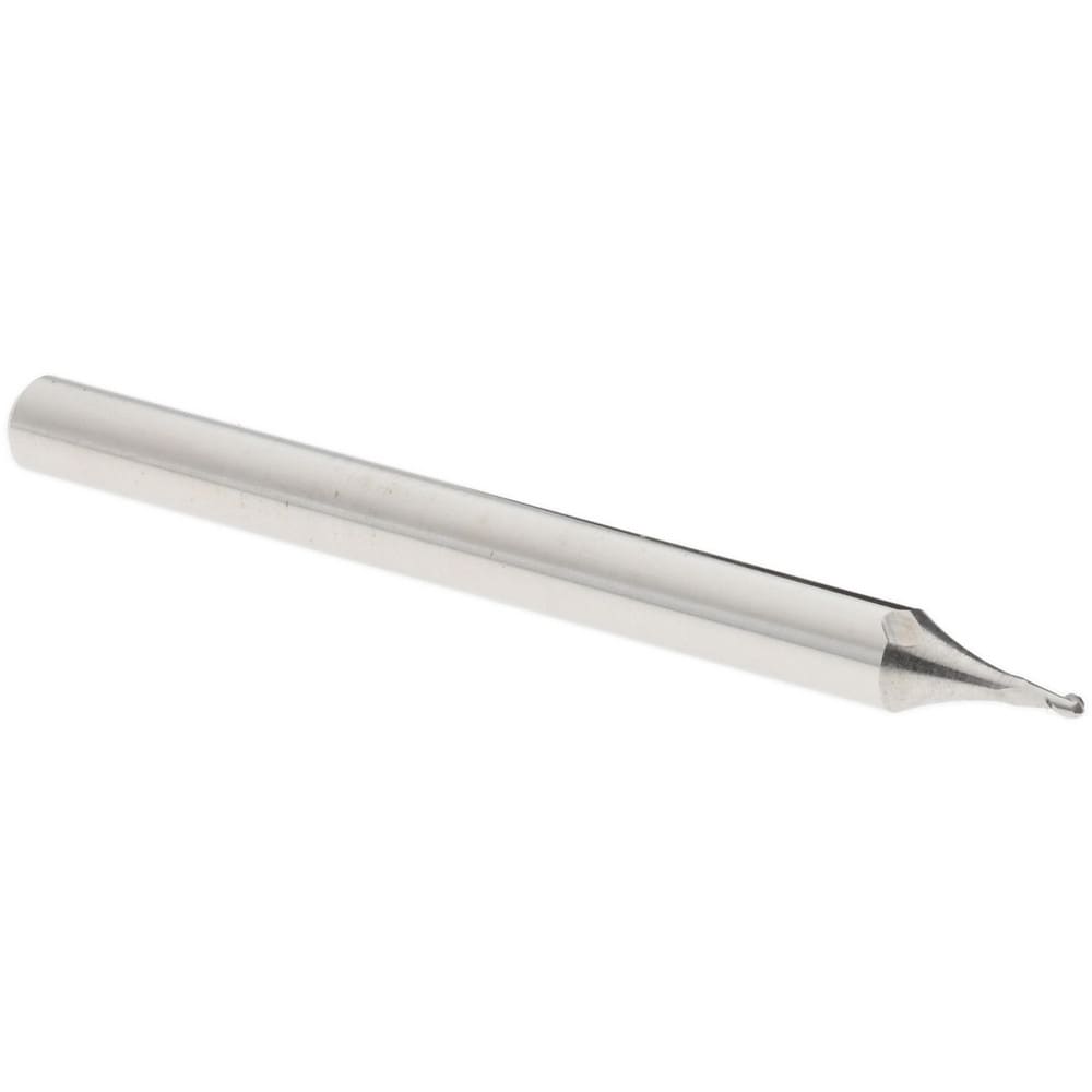 Ball End Mill: 0.0300" Dia, 0.0450" LOC, 2 Flute, Cobalt