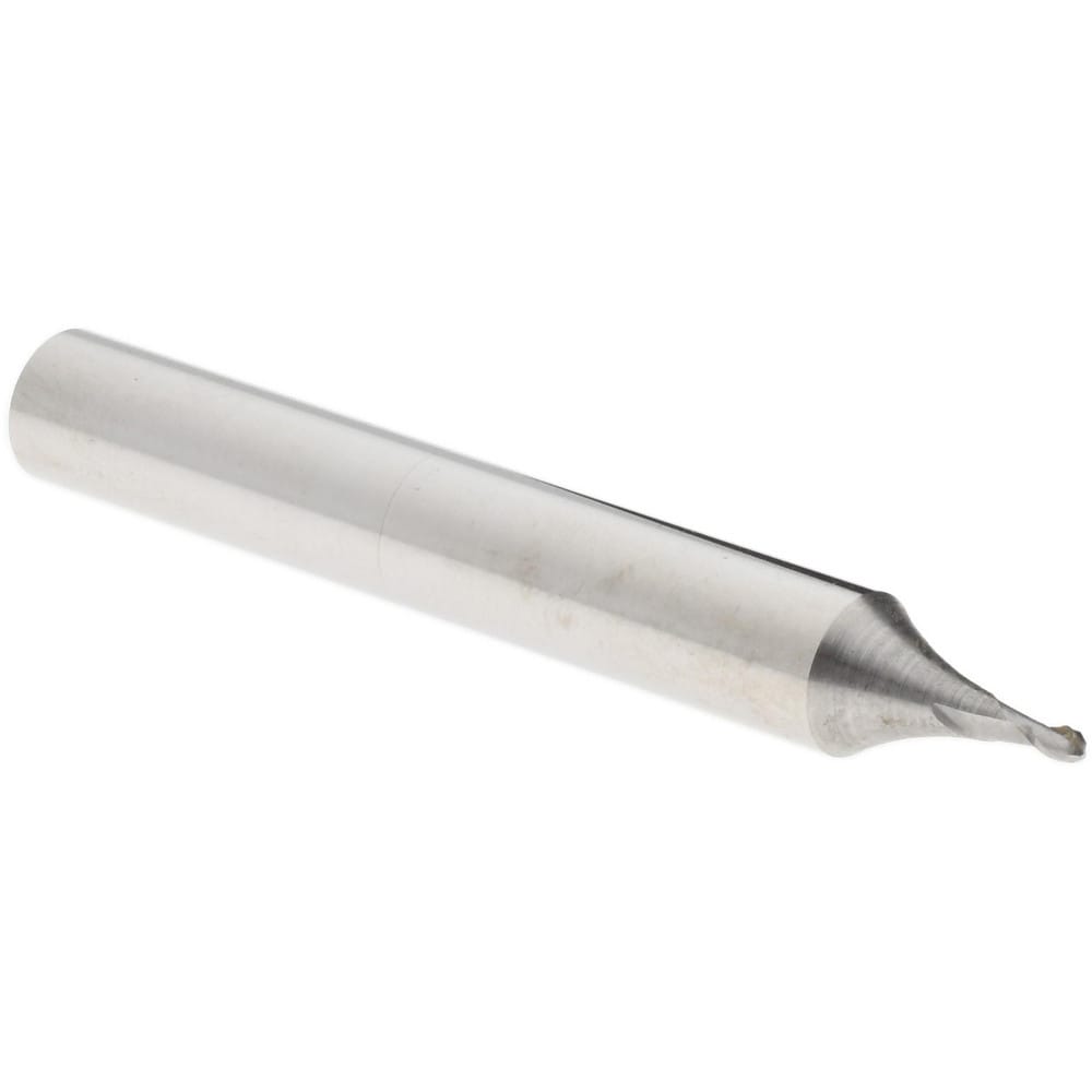 Ball End Mill: 0.0400" Dia, 0.0600" LOC, 2 Flute, Cobalt