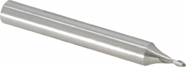 Value Collection 857-.050 Ball End Mill: 0.05" Dia, 0.075" LOC, 2 Flute, High Speed Steel Image