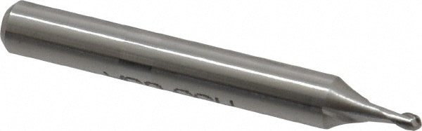 Value Collection 857-.060 Ball End Mill: 0.06" Dia, 0.09" LOC, 2 Flute, High Speed Steel Image