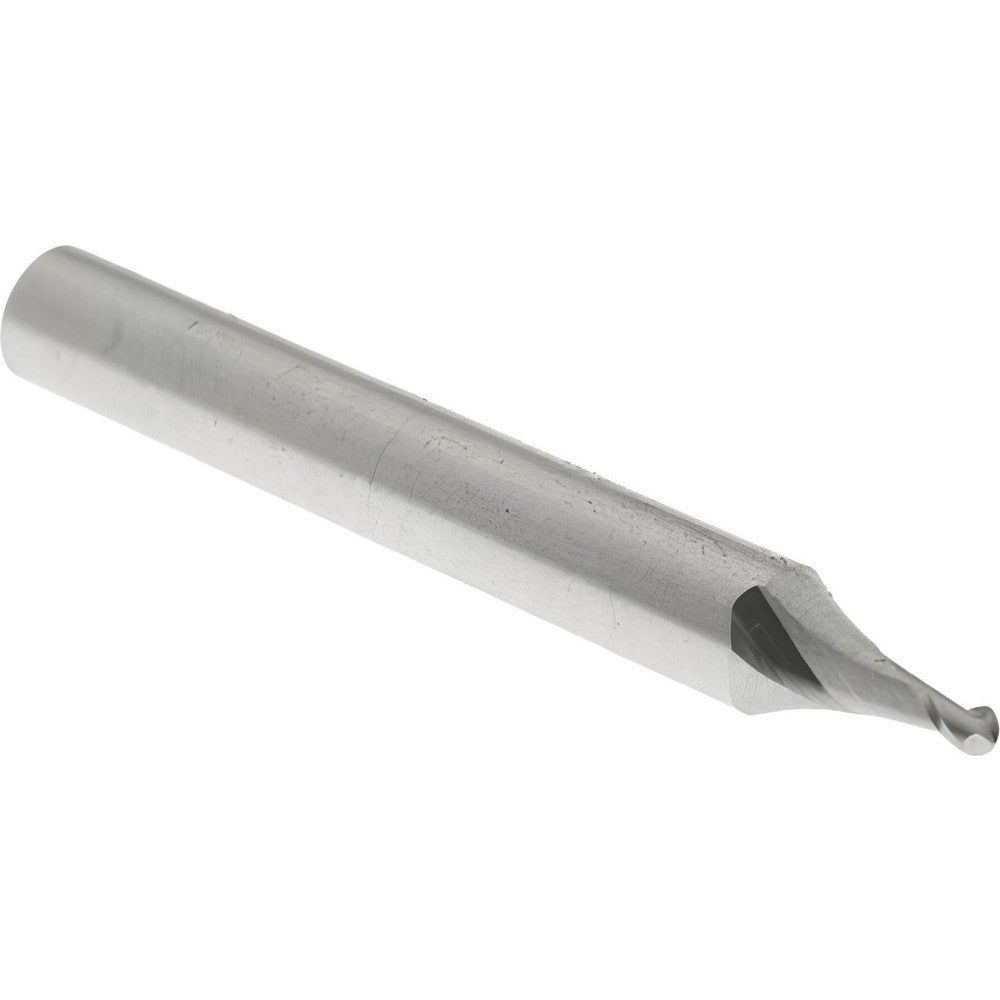 Ball End Mill: 0.0600" Dia, 0.0900" LOC, 2 Flute, Cobalt