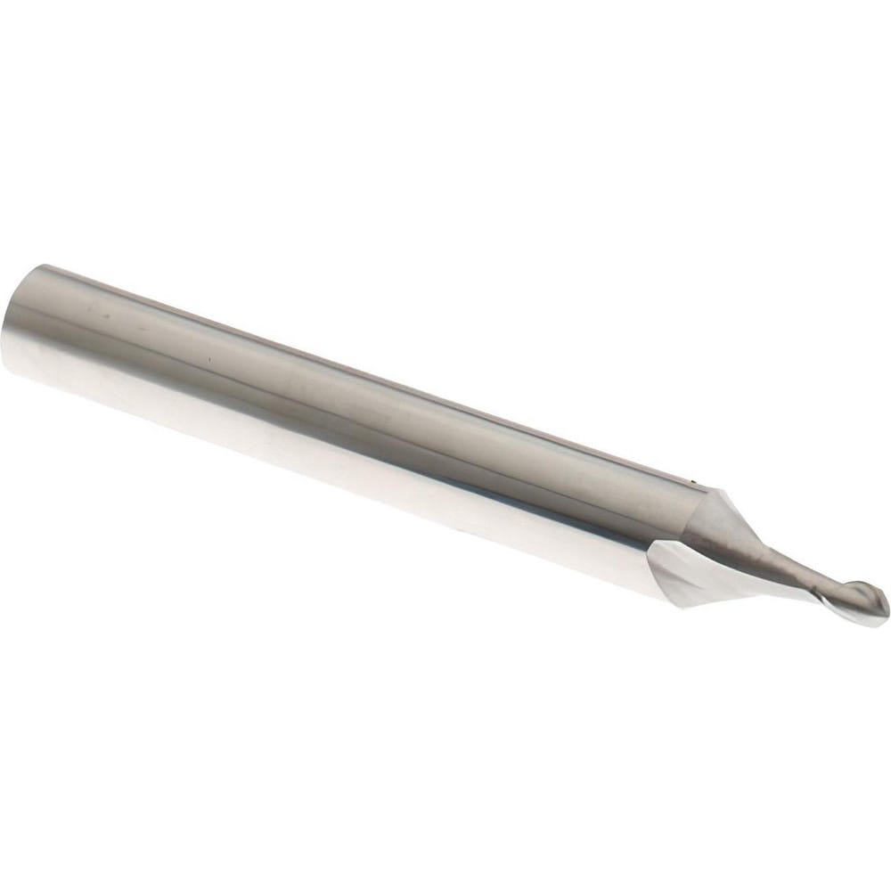 Ball End Mill: 0.0650" Dia, 0.0980" LOC, 2 Flute, Cobalt