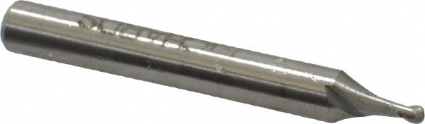 Value Collection 857-.070 Ball End Mill: 0.07" Dia, 0.105" LOC, 2 Flute, High Speed Steel Image