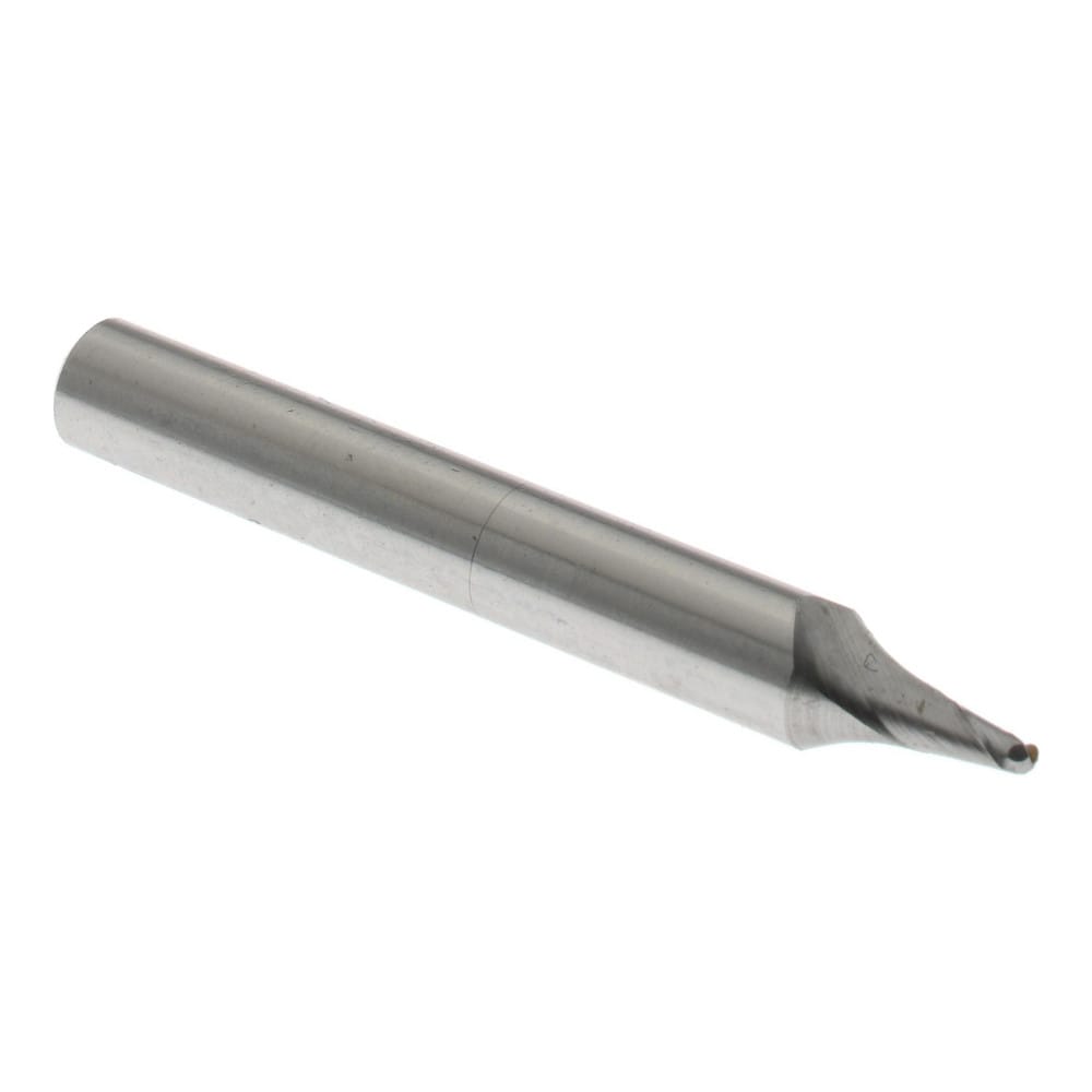Ball End Mill: 0.0700" Dia, 0.1050" LOC, 2 Flute, Cobalt