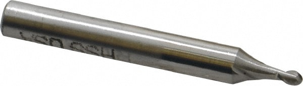 Value Collection 857-.075 Ball End Mill: 0.075" Dia, 0.112" LOC, 2 Flute, High Speed Steel Image