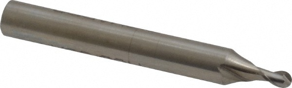 Value Collection 857-.085 Ball End Mill: 0.085" Dia, 0.127" LOC, 2 Flute, High Speed Steel Image