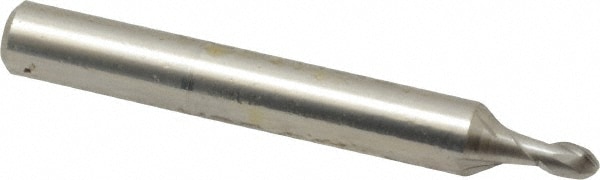 Value Collection 857-.090 Ball End Mill: 0.09" Dia, 0.135" LOC, 2 Flute, High Speed Steel Image