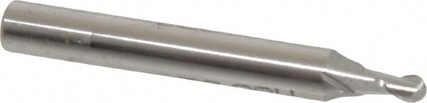 Value Collection 857-.100 Ball End Mill: 0.1" Dia, 0.15" LOC, 2 Flute, High Speed Steel Image