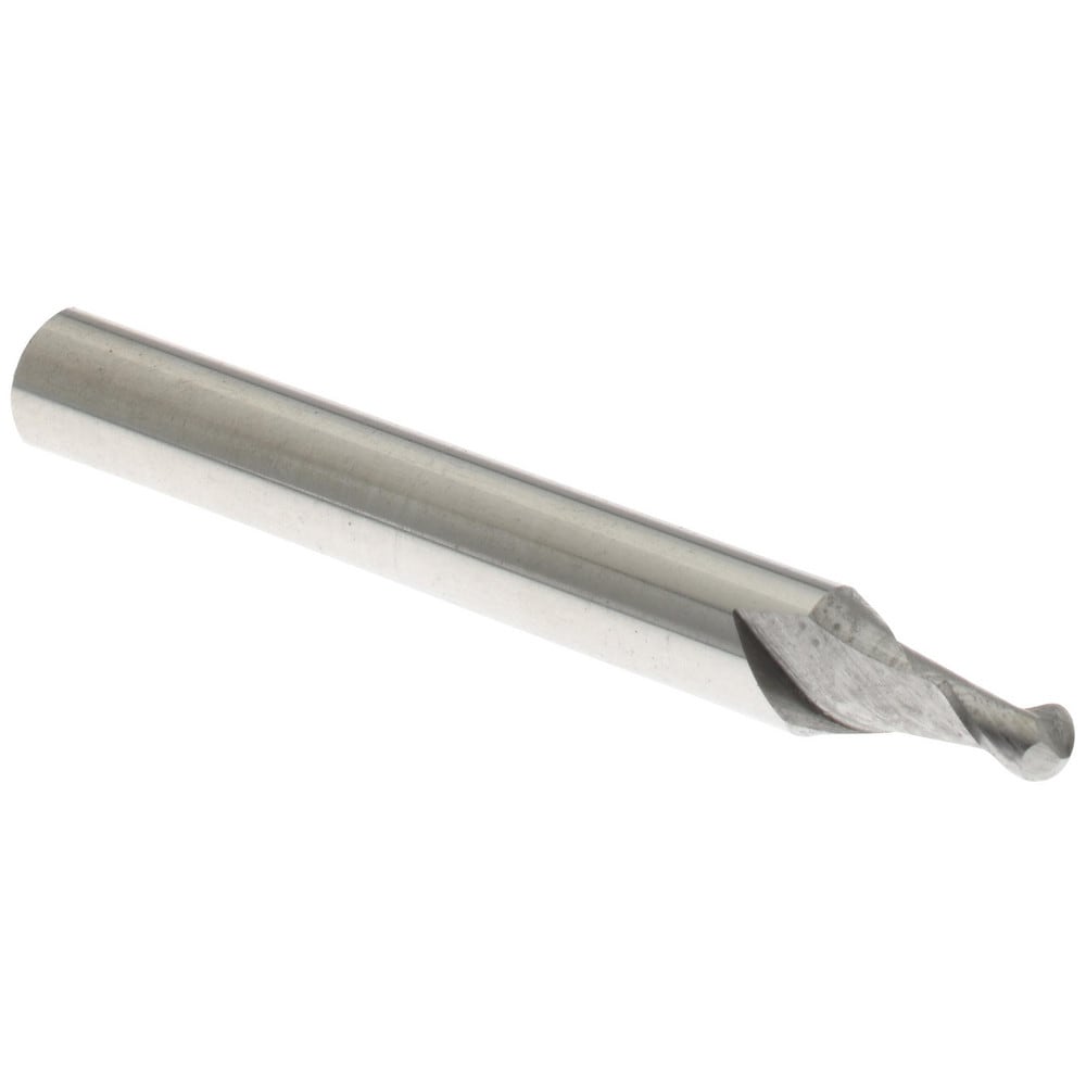 Ball End Mill: 0.1000" Dia, 0.1500" LOC, 2 Flute, Cobalt