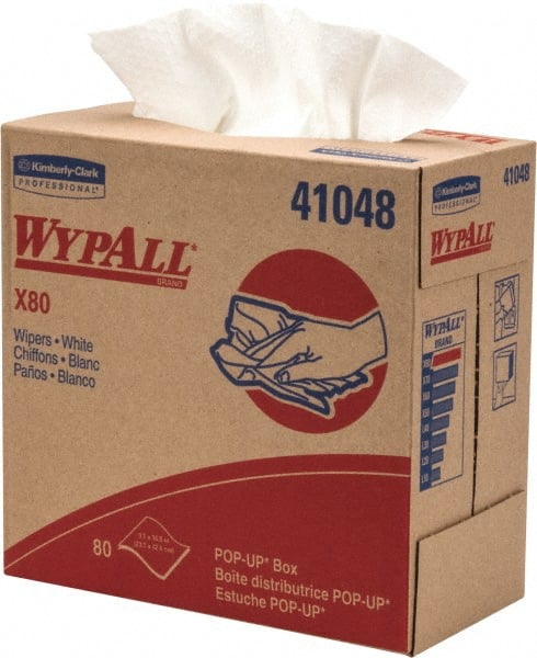 X80 Shop Towel/Industrial Wipes: Dry - Pop-Up, 80 Sheets per Pack, 9, White | Part #82831520/41048