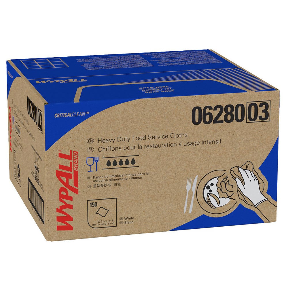 X80 Food Service Wipes: 1/4 Fold & X80 - Box, 150 Sheets per Pack, Blue & White | Part #06280
