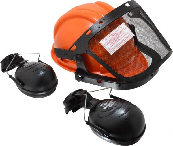 Hard Hat & Mesh Screen with Muffs: