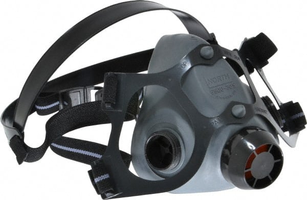 North 550030S Half Facepiece Respirator: Elastomer, Threaded, Small 