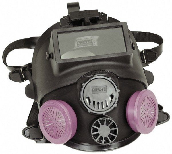 Full Face Respirator: Silicone, Threaded, Medium/Large