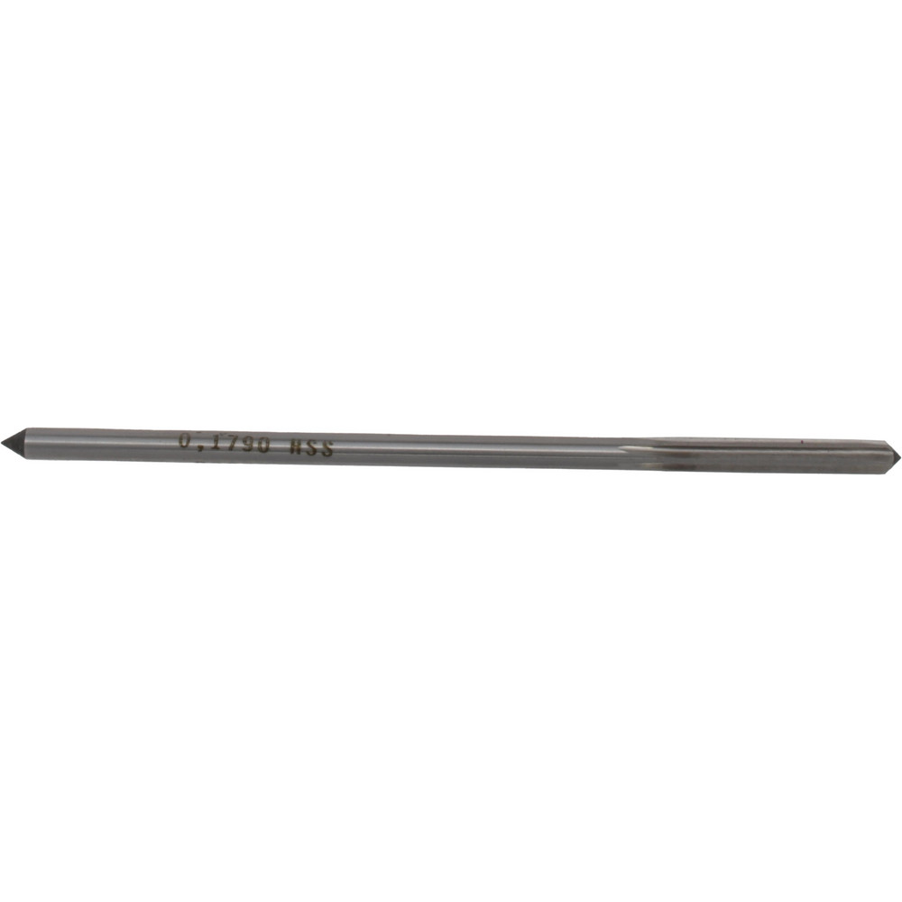 Chucking Reamer: 0.1790" Dia, Straight-Cylindrical Shank, HSS