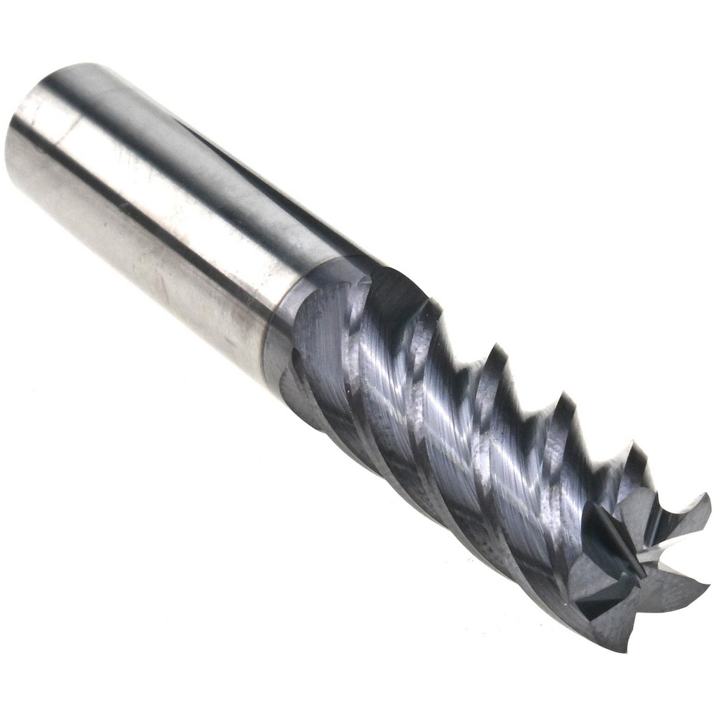 Made in USA | Value Collection Square End Mill: 1/2" Dia, 1-1/4" LOC - 3" OAL, 1/2" Shank Dia, 45 deg Helix, TiAlN Finish, Single End, 3845 | Part