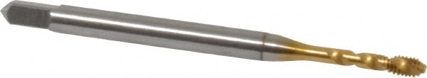 Emuge BU513700.5036 Spiral Flute Tap: #3-56, UNF, 2 Flute, Bottoming, 2B Class of Fit, Cobalt, TiN Finish Image