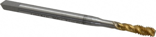 Emuge BU513700.5040 Spiral Flute Tap: #8-36, UNF, 3 Flute, Bottoming, 2B Class of Fit, Cobalt, TiN Finish Image