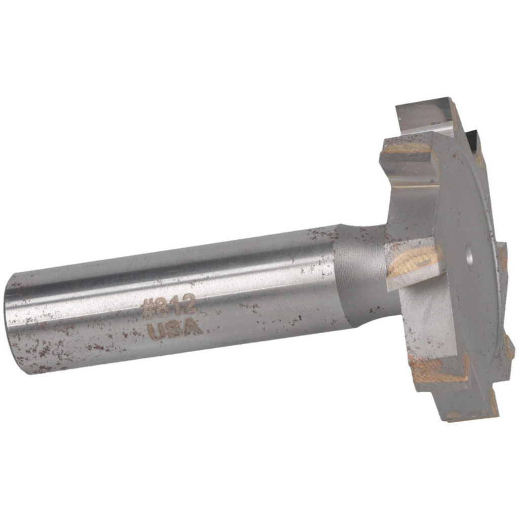 Made in USA | Value Collection Woodruff Keyseat Cutter: 1-1/2" Cut Dia, 1/4" Cut Width, 1/2" Shank Dia, Staggered Tooth - 2-1/4" OAL, 8 Tooth