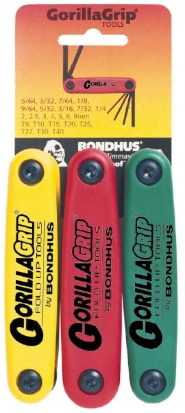 Bondhus 12533 Torx Key Set: 24 Pc, Fold-Up Handle, T9 to T40 Image