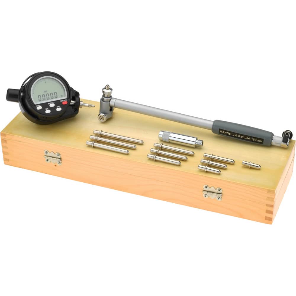SPI 13-985-7 Electronic Bore Gage: 2 to 6" Measuring Range, 0.000250" Accuracy, 0.00005" Resolution 