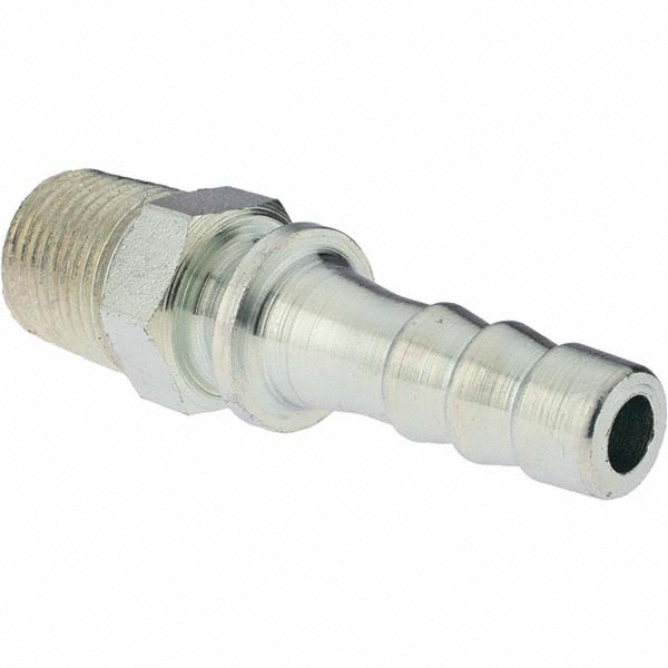 Barbed Hose Fittings; Fitting Type: Male; Hose Barb ; Material: Plated Steel ; Thread Standard: NPT ; Thread Size: 1/2 ; End Connection: Hose Barb x Male NPT ; Hose Inside Diameter (Inch): 1/2