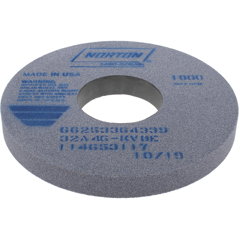 Surface Grinding Wheel: 14" Dia, 1-1/2" Thick, 5" Arbor, 46 Grit - Type 1, Aluminum Oxide, Vitrified Bond, Coarse Grade