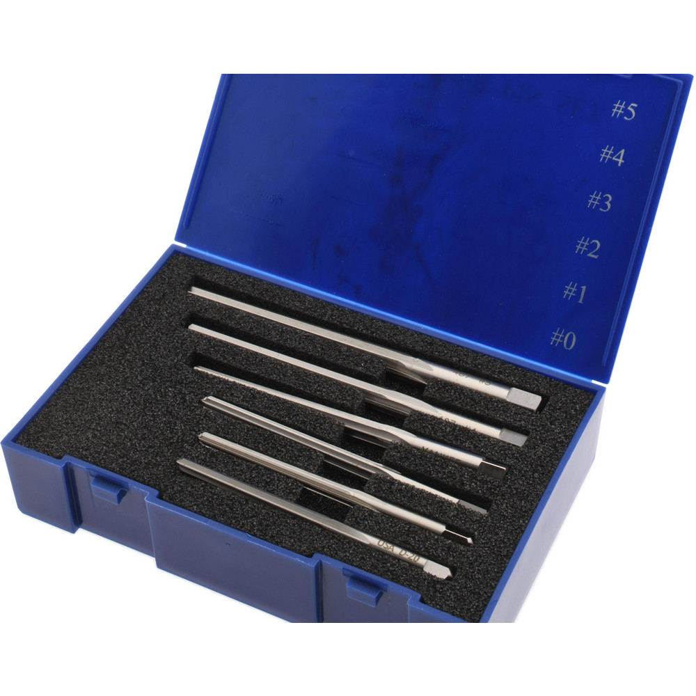 Made in USA - #5 to #0 Pin, Straight Shank, Taper Pin Reamer Set