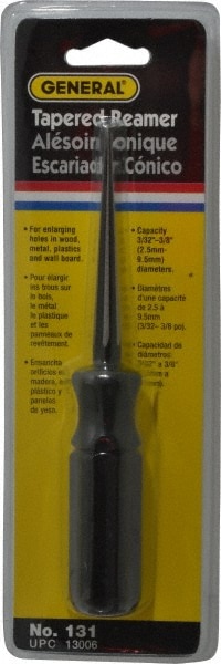 3/8" Diam, 1/8" Small End Diam, Repairman's Reamer