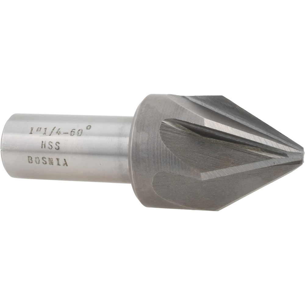 Countersink: 60 deg Included Angle, 6 Flute, High-Speed Steel, Right Hand
