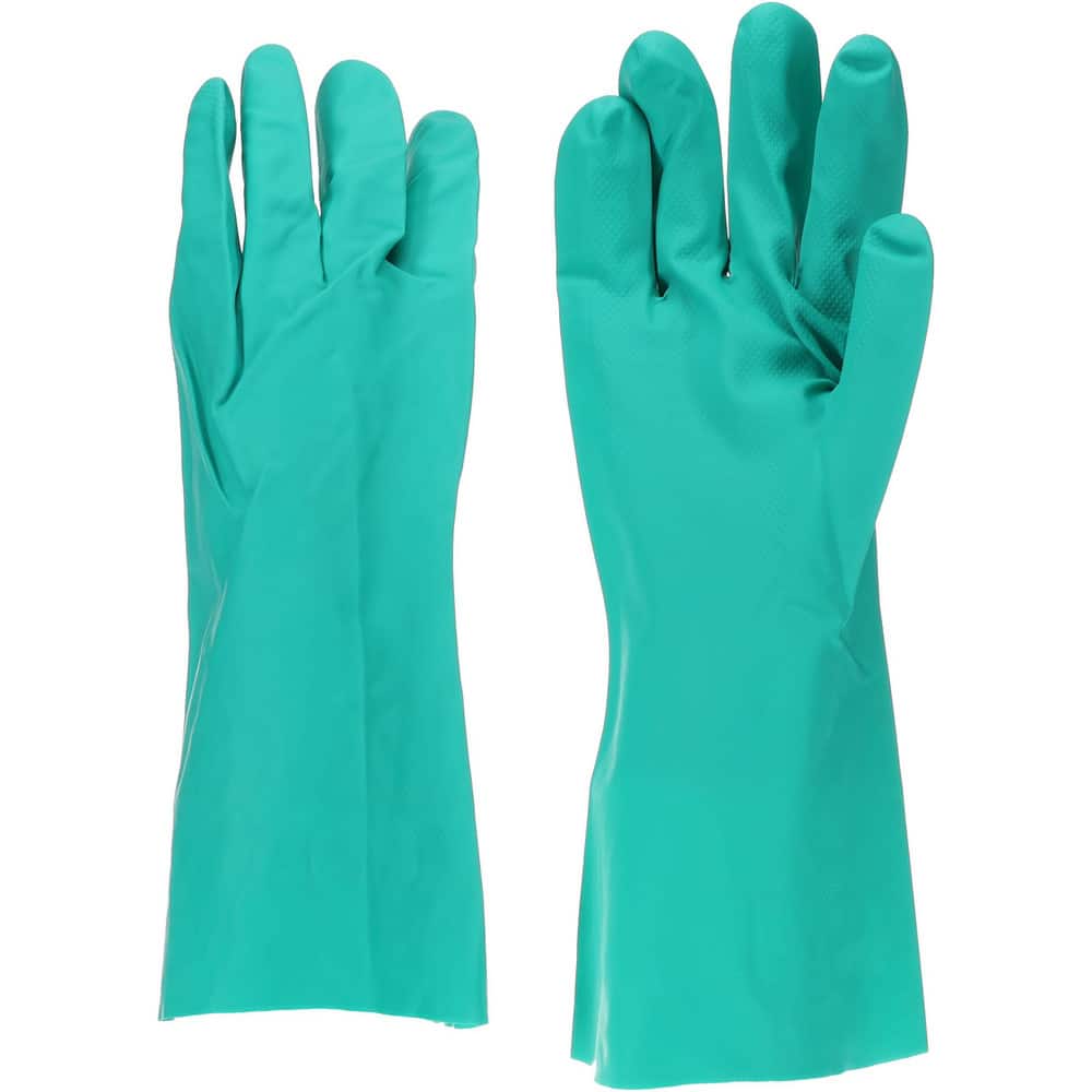 Chemical Resistant Gloves: X-Large, 11 mil Thick, Nitrile, Unsupported
