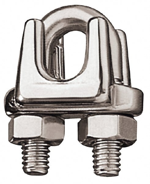 Wire Rope Grip: 9/16" Rope Dia, 316 Stainless Steel